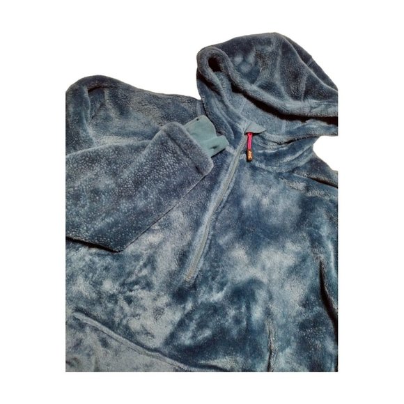 Juicy Couture Sport Teal‎ 1/4 Zip FuzzyHoodie Size M Long Sleeve Pullover - Picture 1 of 7